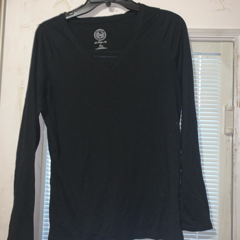Plain black v neck